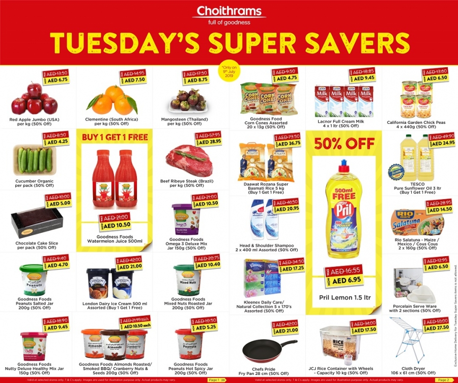 Choithrams Tuesday Super Savers Offers 09 July 2019