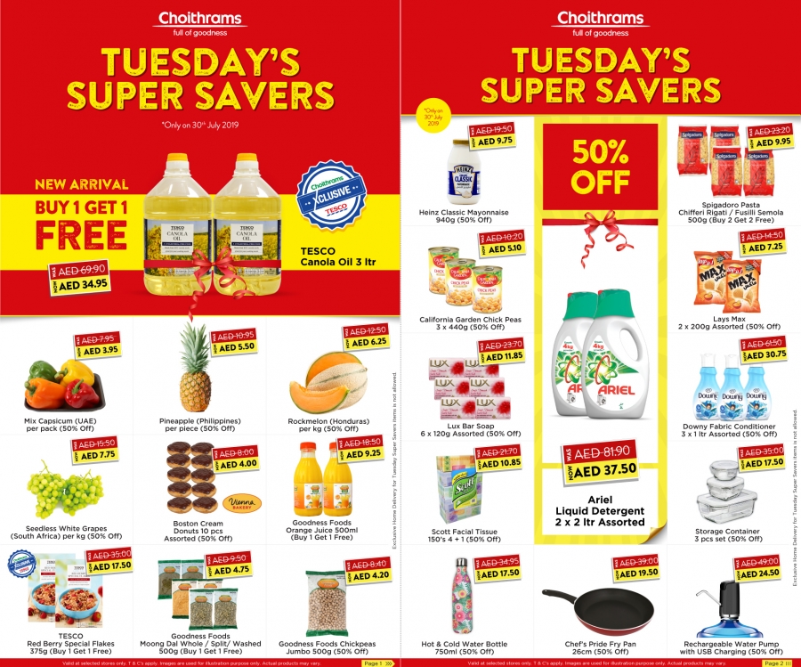 Choithrams Tuesday Super Savers Offers 30 July 2019