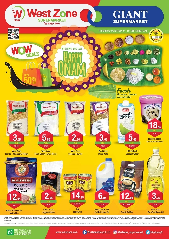 West Zone Supermarket Happy Onam Offers