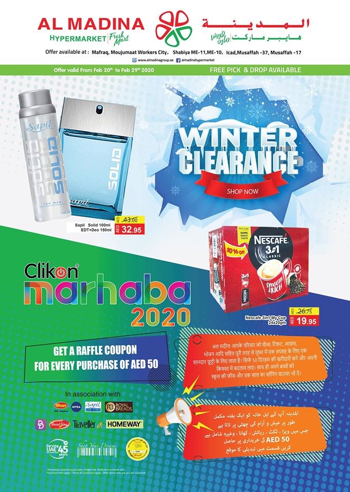 Al Madina Hypermarket Winter Clearance Offers