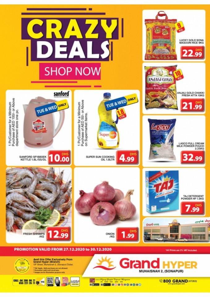 Crazy Deals - Grand Mini Mall from Grand Hypermarket until 2nd November -  Grand Hypermarket UAE Offers & Promotions