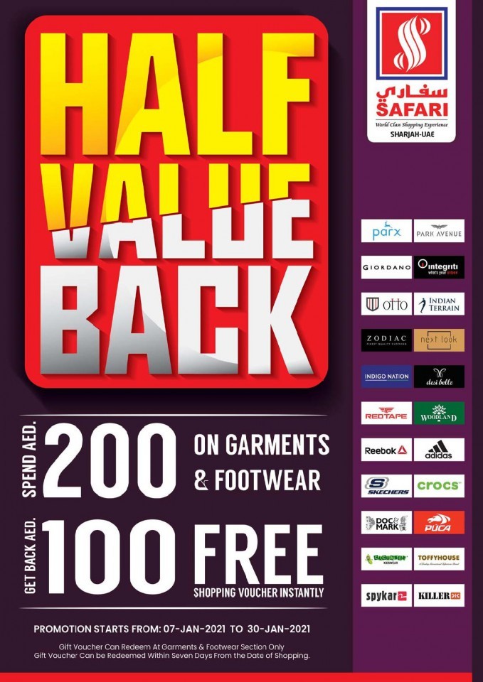 Safari Hypermarket Half Value Back