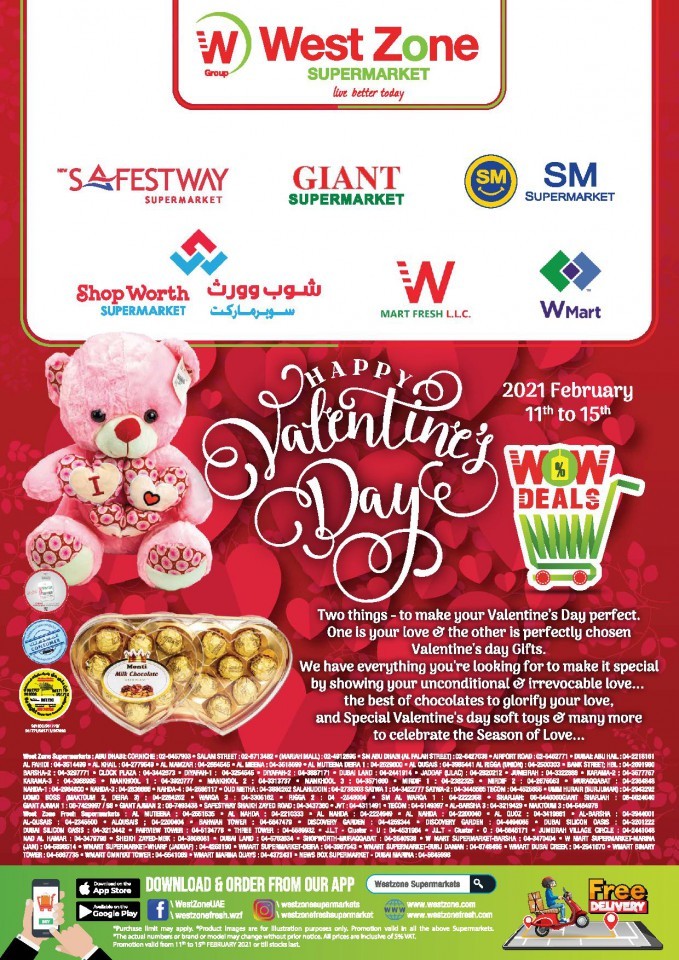 West Zone Valentines Day Offers