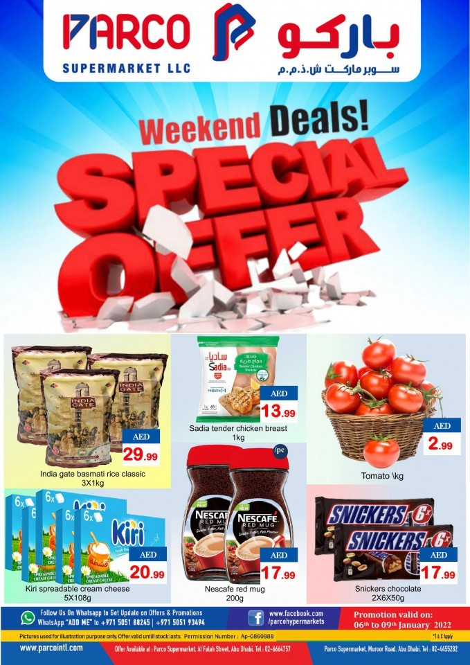 Parco Weekend Deals 6-9 January 2022