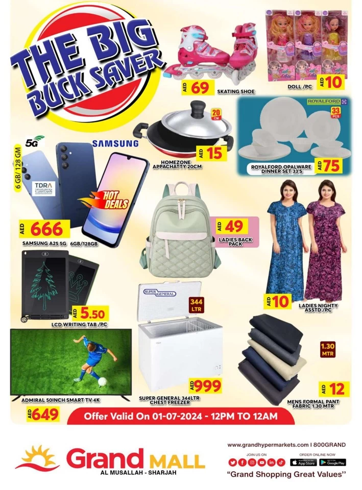Grand Mall Sharjah Buck Saver 1 July 2024 Flyer