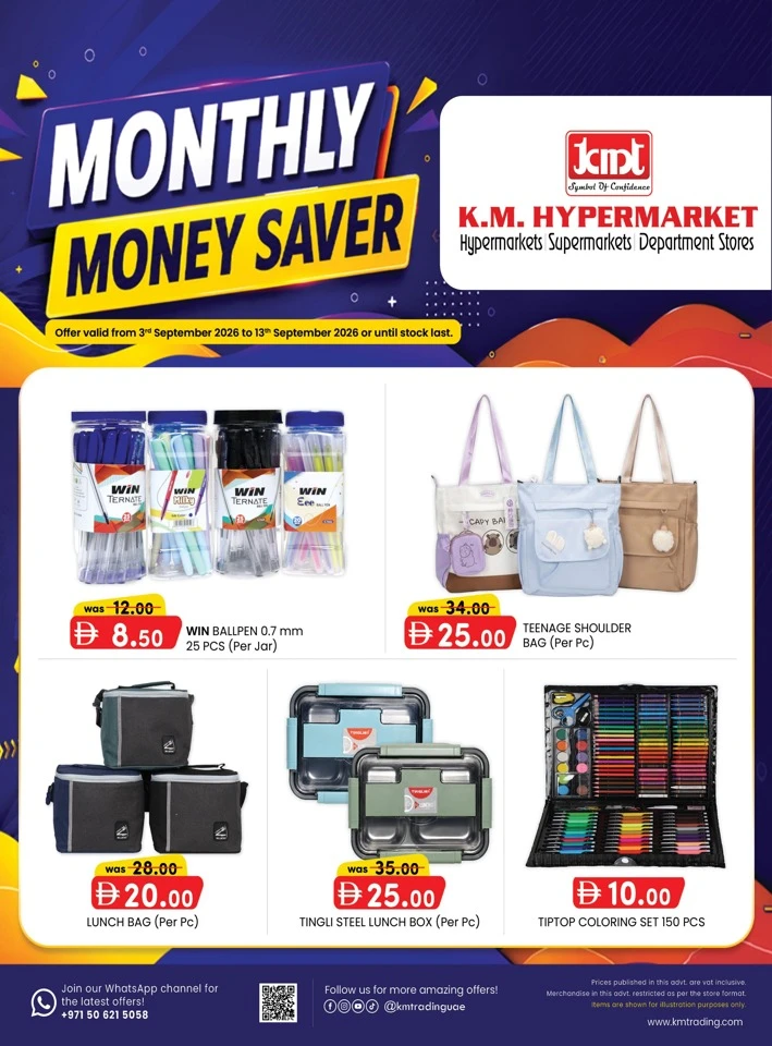 K M Trading Monthly Money Saver